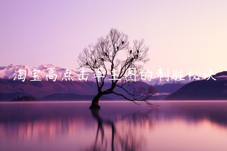 淘寶高點(diǎn)擊率主圖的制勝秘訣